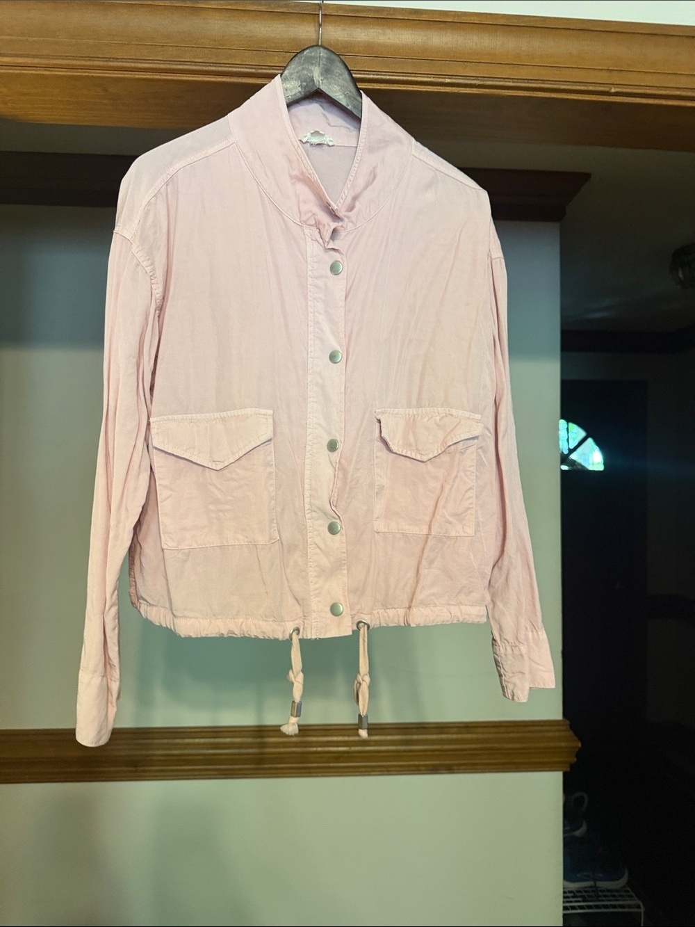Light Pink Women's Button-Front Jacket